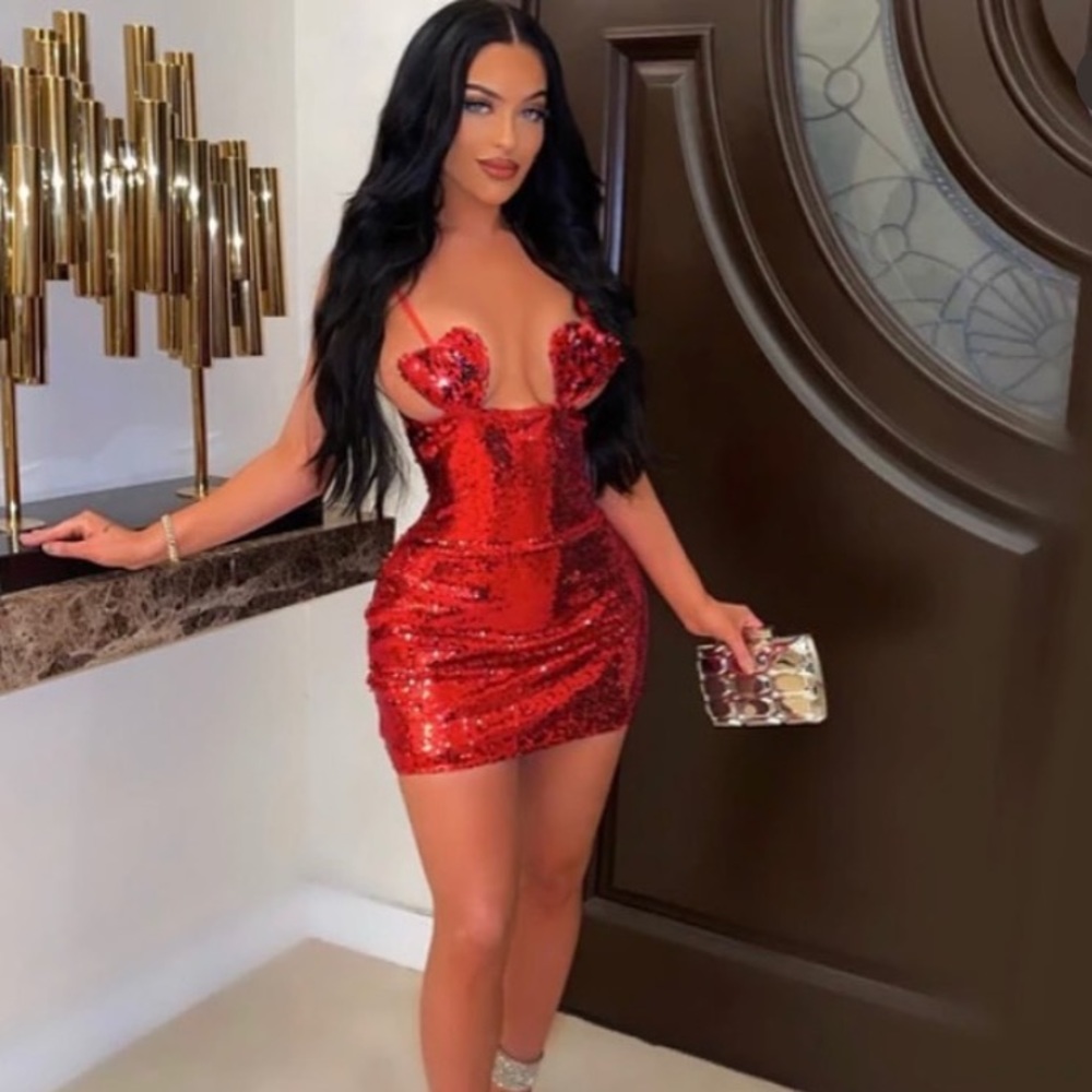 Red heart sequin dress “JustSkinWardrobe” My boutique